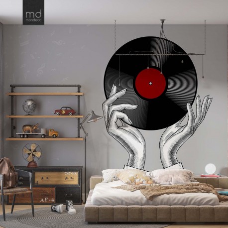 Бесшовные фотообои Музыкальная пластинка (арт. muz01), Mondeco