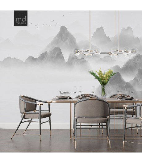 Бесшовные обои Горы в тумане (арт. prw19), Mondeco