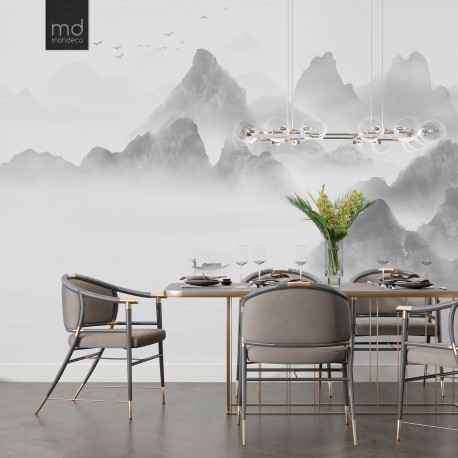 Бесшовные обои Горы в тумане (арт. prw19), Mondeco