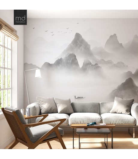 Бесшовные обои Горы в тумане (арт. prw19), Mondeco