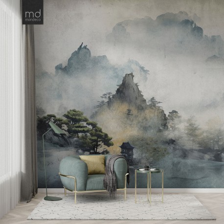 Бесшовные обои Китайский домик в горах (арт. prw16), Mondeco