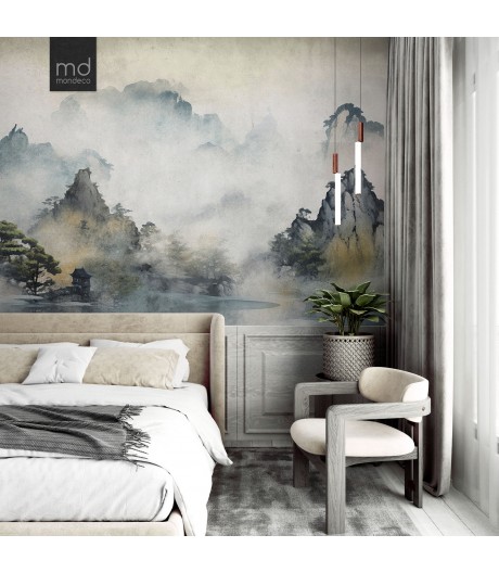 Бесшовные обои Китайский домик в горах (арт. prw16), Mondeco