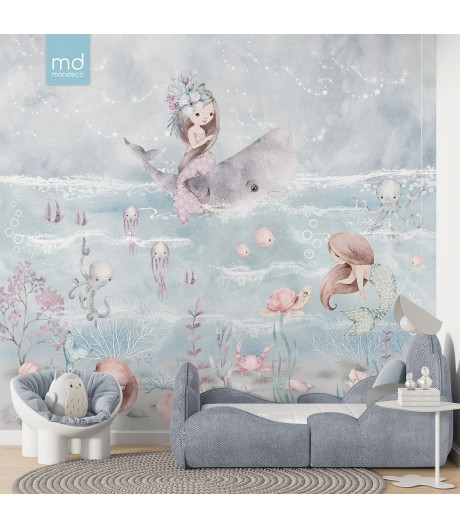 Бесшовные детские обои Русалки (арт. vm06), Mondeco