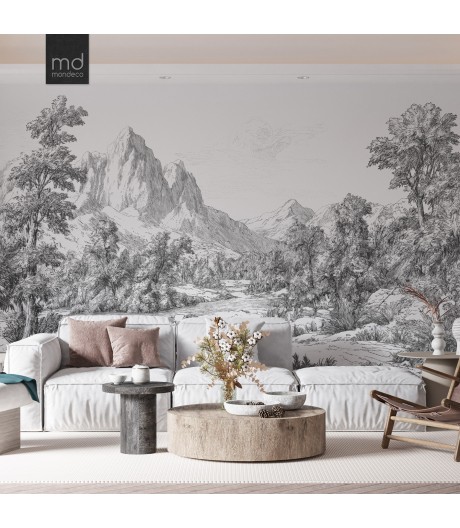 Бесшовные обои Горный пейзаж (арт. prw26), Mondeco