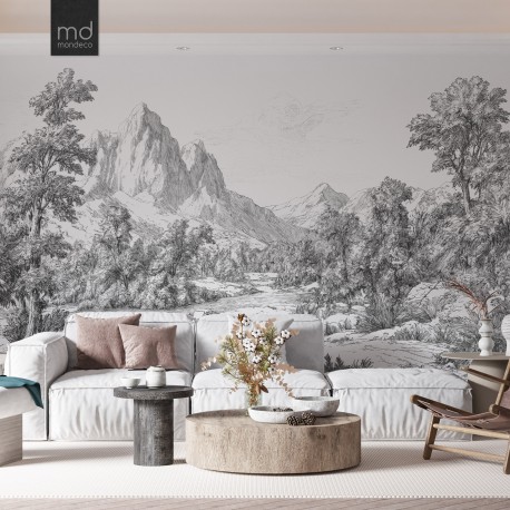 Бесшовные обои Горный пейзаж (арт. prw26), Mondeco
