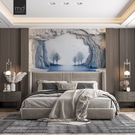 Бесшовные обои Зимний пейзаж 3д (арт. prw22),Mondeco