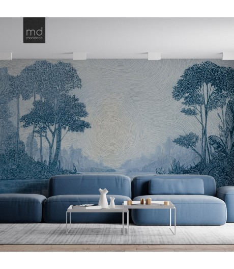 Бесшовные обои Синий лес (арт. prw32),Mondeco