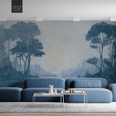 Бесшовные обои Синий лес (арт. prw32),Mondeco