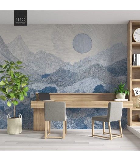 Бесшовные обои Синие горы (арт. prw33),Mondeco