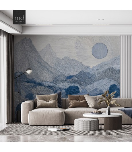 Бесшовные обои Синие горы (арт. prw33),Mondeco