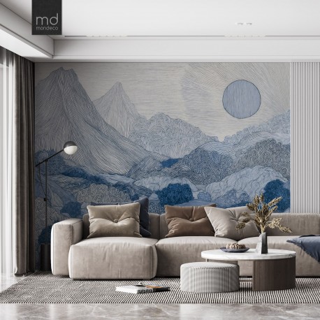 Бесшовные обои Синие горы (арт. prw33),Mondeco