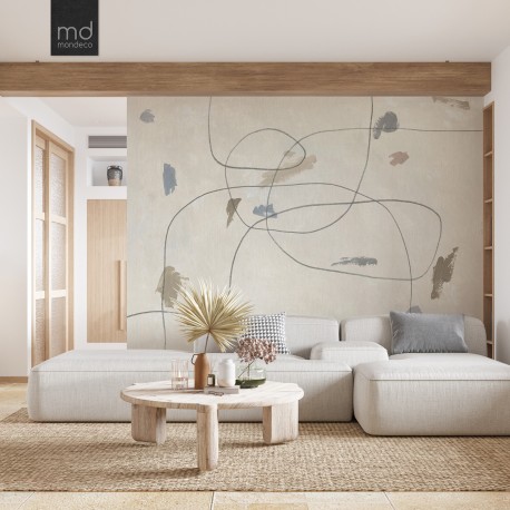 Бесшовные обои Лайн Арт (арт. ab18), Mondeco