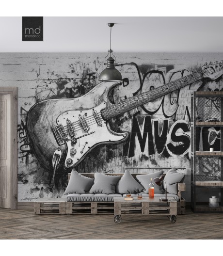 Бесшовные обои Гитарный драйв (арт. muz10), Mondeco