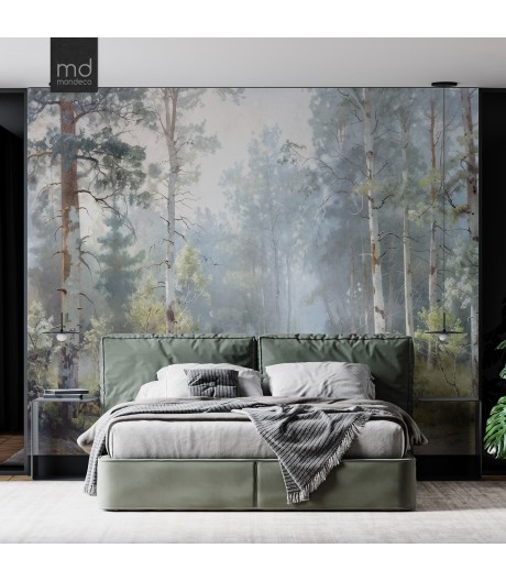 Бесшовные обои Русский лес Туман (арт. prw37),Mondeco