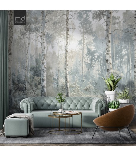 Бесшовные обои Лес в тумане (арт. prw38), Mondeco