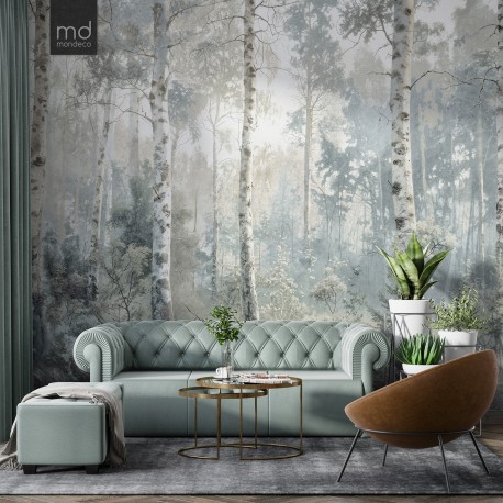 Бесшовные обои Лес в тумане (арт. prw38), Mondeco