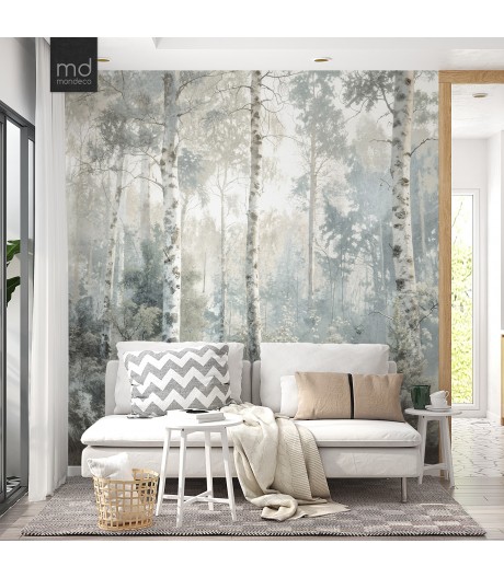 Бесшовные обои Лес в тумане (арт. prw38), Mondeco