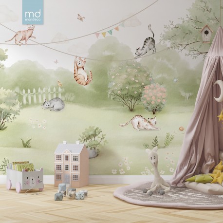 Бесшовные детские обои Котики (арт. z21), Mondeco