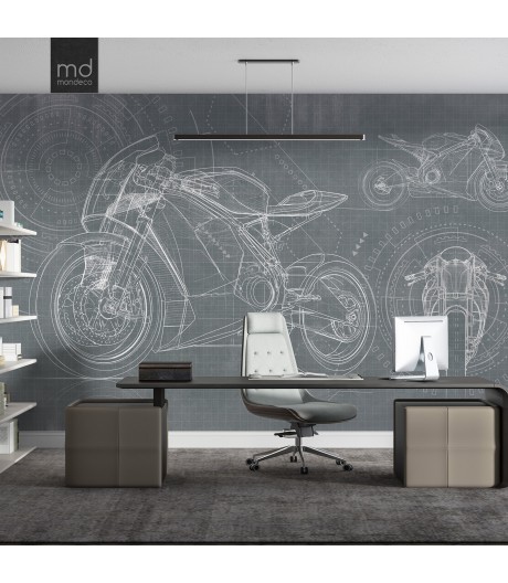 Фотообои Moto чертеж (арт. mot01), Mondeco