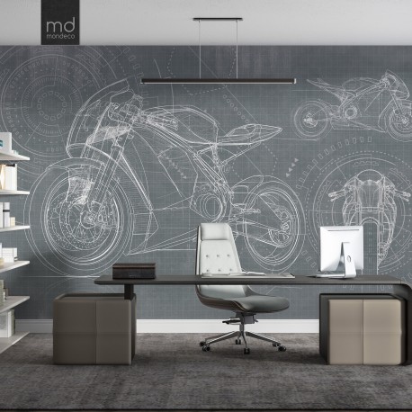 Фотообои Moto чертеж (арт. mot01), Mondeco