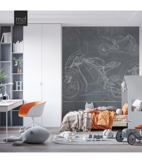 Фотообои Moto чертеж (арт. mot01), Mondeco