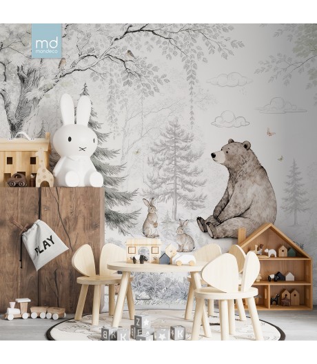 Бесшовные обои для детской комнаты сказочный лес (арт. les23), Mondeco