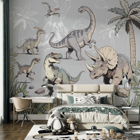 Бесшовные детские обои Динозавры (арт. di13), Mondeco
