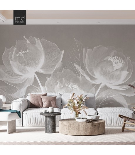 Бесшовные обои Цветы коричневый (арт. fw204), Mondeco