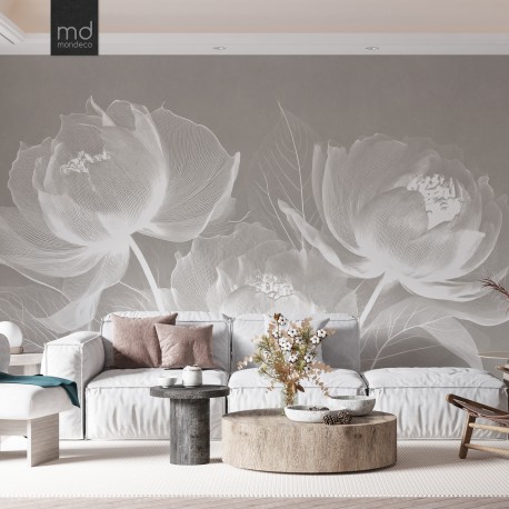 Бесшовные обои Цветы коричневый (арт. fw204), Mondeco