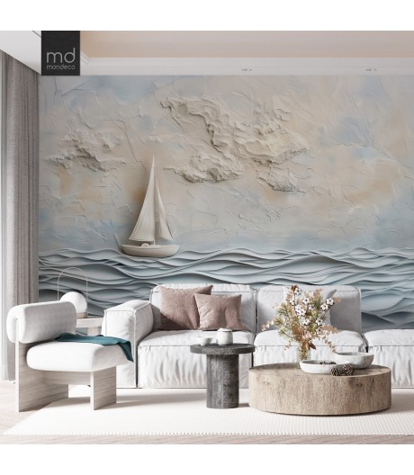 Бесшовные обои Парусник3D (арт. more02), Mondeco