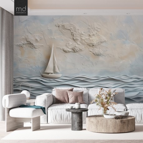 Бесшовные обои Парусник3D (арт. more02), Mondeco