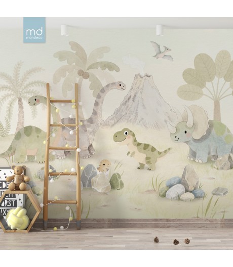 Бесшовные детские обои Динозавры (арт. di14), Mondeco