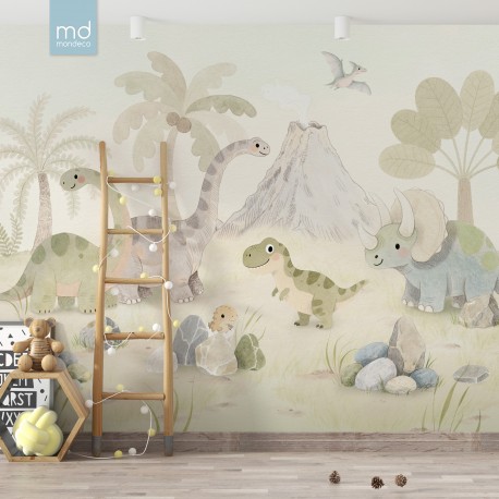 Бесшовные детские обои Динозавры (арт. di14), Mondeco