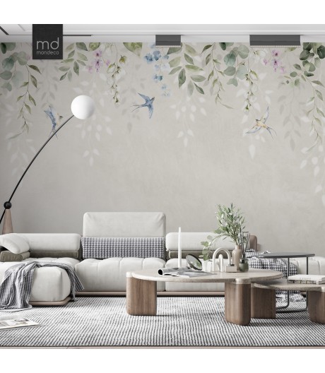 Бесшовные обои Цветы и птицы (арт. fw84), Mondeco