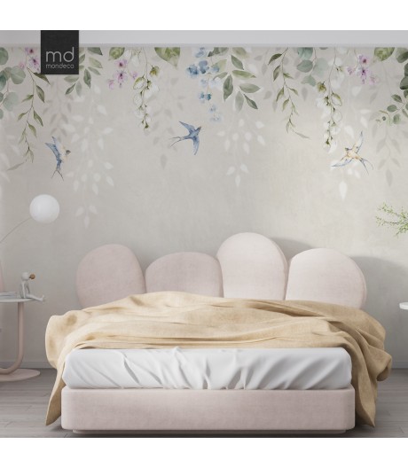 Бесшовные обои Цветы и птицы (арт. fw84), Mondeco