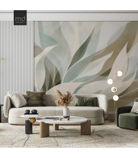 Бесшовные обои Абстрактные листья (арт. ab24), Mondeco
