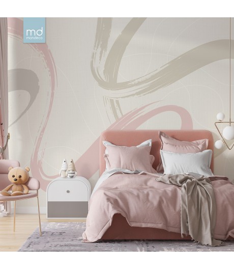 Бесшовные обои Абстрактный баланс розовый (арт. ab26), Mondeco