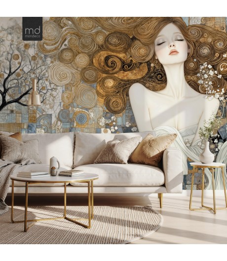 Бесшовные обои Танец золотых волн 3Д (арт. dev14), Mondeco