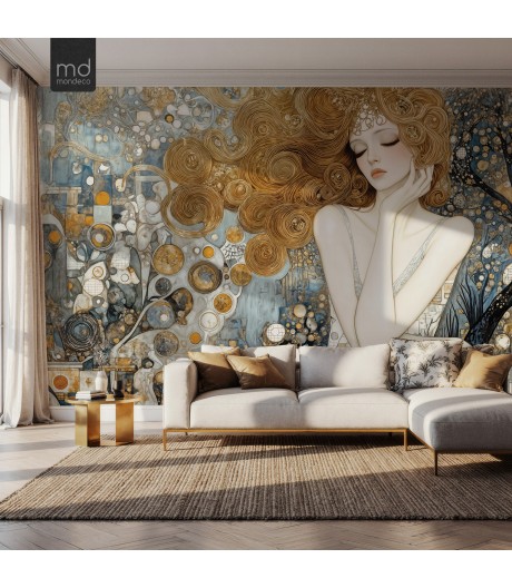 Бесшовные обои Золотые локоны 3Д (арт. dev17), Mondeco