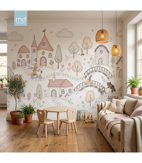 Бесшовные детские обои Город (арт. ci16), Mondeco