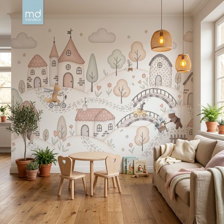 Бесшовные детские обои Город (арт. ci16), Mondeco