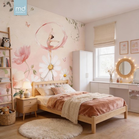 Бесшовные обои Гимнастка на ромашке (арт. fit12), Mondeco