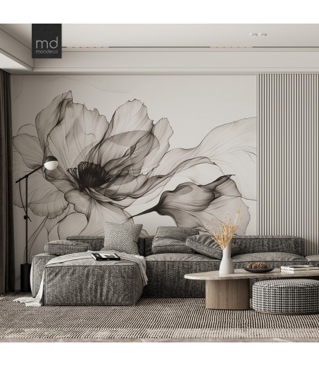 Бесшовные обои Серый мак (арт. fw73), Mondeco