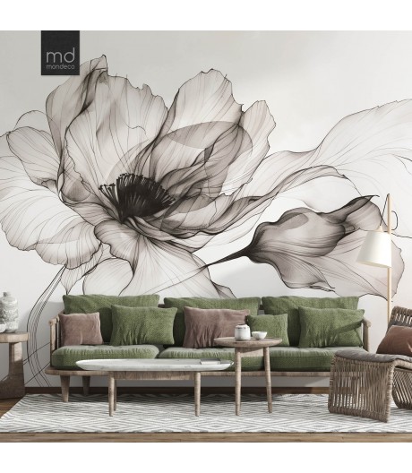 Бесшовные обои Серый мак (арт. fw73), Mondeco