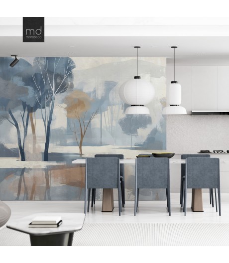 Бесшовные обои Лес в синеве (арт. prw42), Mondeco
