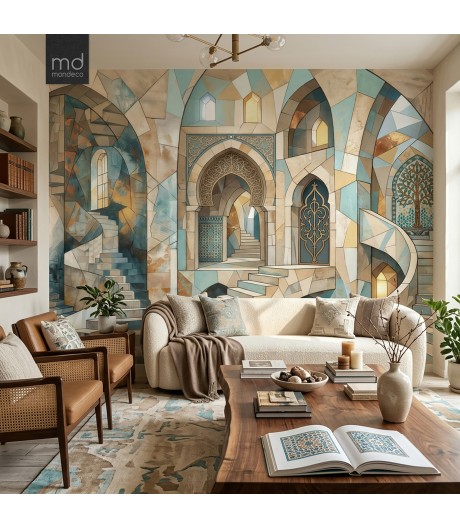 Бесшовные обои Арки синие 3Д (арт. arc08), Mondeco