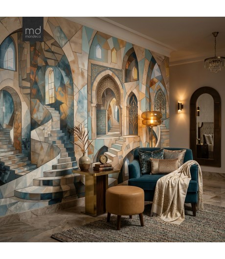 Бесшовные обои Арки синие 3Д (арт. arc08), Mondeco