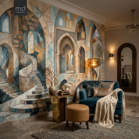 Бесшовные обои Арки синие 3Д (арт. arc08), Mondeco