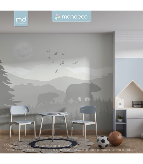 Бесшовные фотообои фрески в детскую Медведи (арт. gsm60), Mondeco