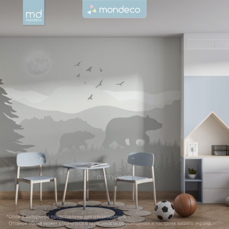 Бесшовные фотообои фрески в детскую Медведи (арт. gsm60), Mondeco